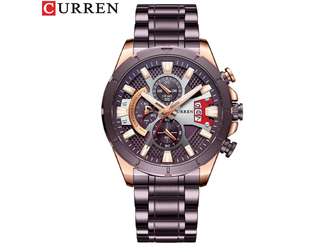 Relógio De Quartzo Multifuncional De Seis Ponteiros (dourado Café), Calendário Comercial, Relógio Masculino Redondo À Prova D'água