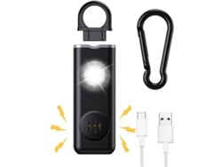 Chaveiro Com Alarme Recarregável Com Luz Estroboscópica De Led, 130 Decibéis.