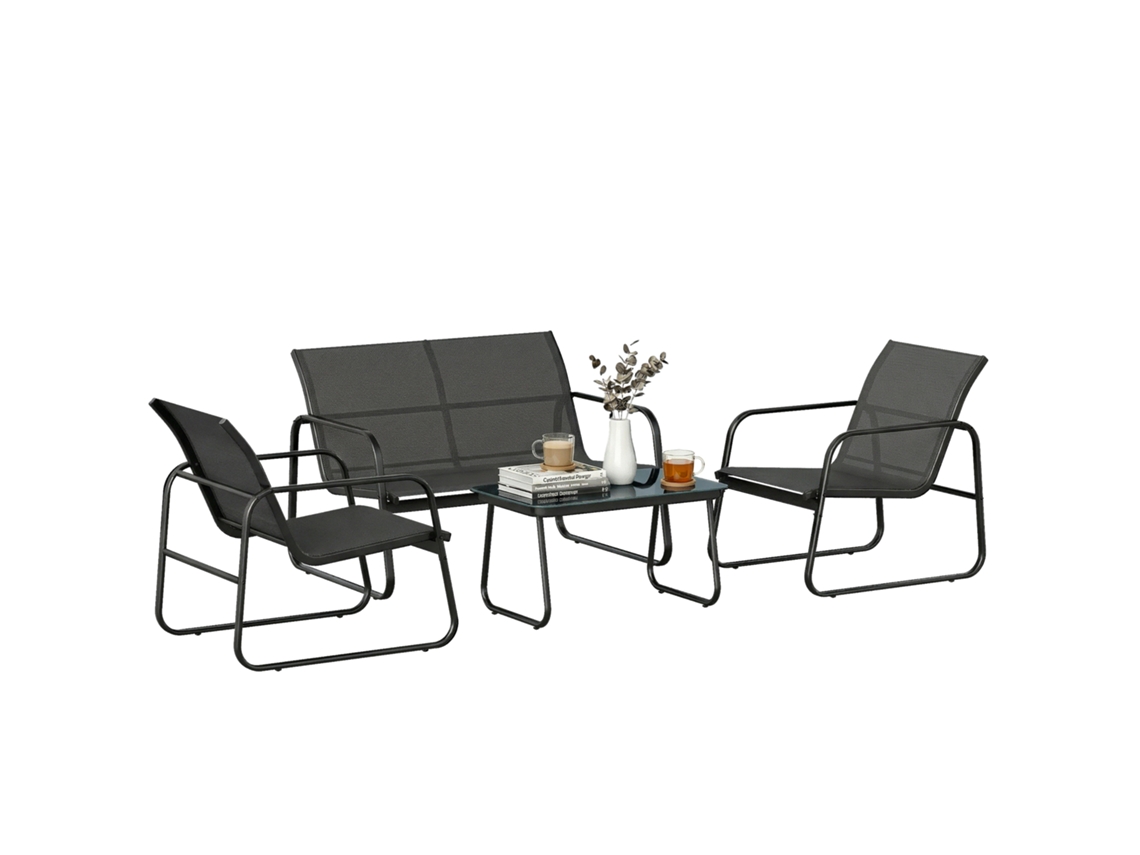 Conjunto Jardín 4 Piezas, Sofás, Mesas Centro, 112x73x74cm