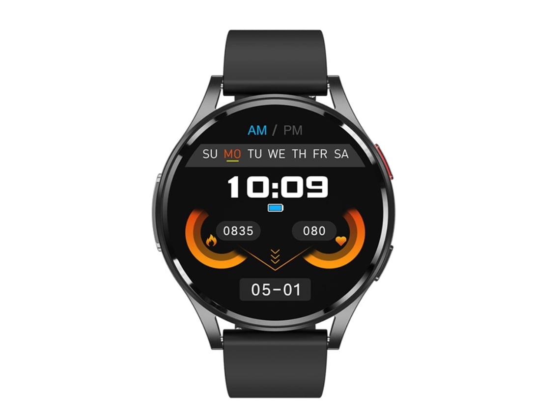 Reloj inteligente Yunzii Black con llamadas Bluetooth, reproducción de música, notificaciones y monitorización de ECG.