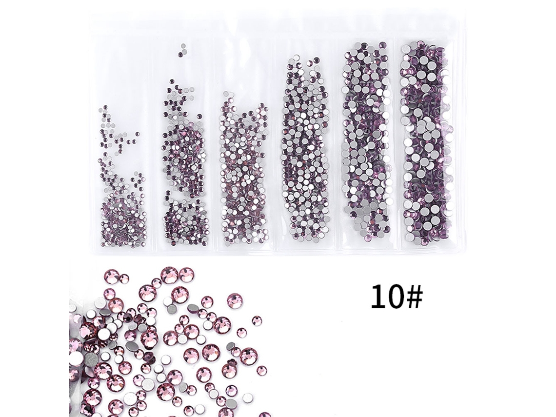 6 Gradeis De Strass Coloridos Para Artesanato De Unhas Com 1440 Peças Ferramentas Diy Manicure