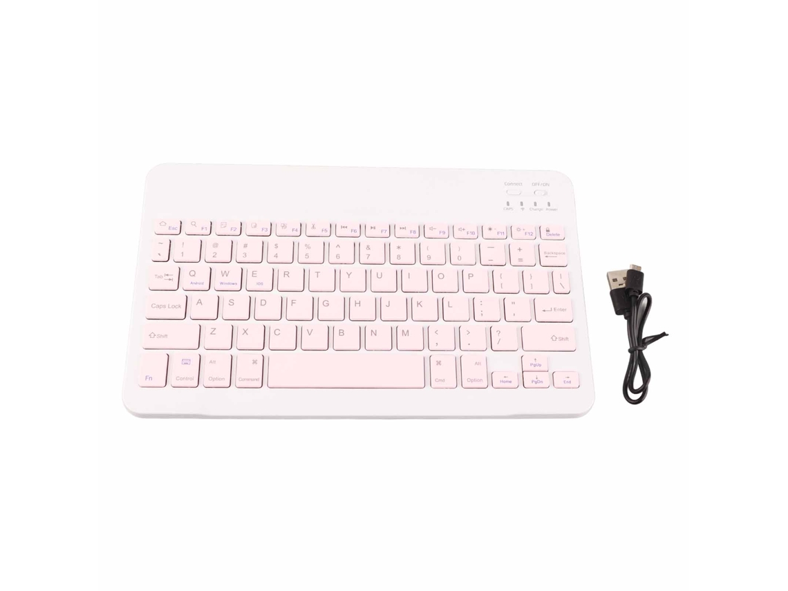 Mini Teclado Inalámbrico Ultradelgado De 10 Pulgadas, Portátil, Con Diseño De Tijera, Color Rosa.