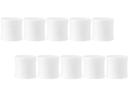 Ciieeo Com 10 Potes Cosméticos De Plástico Pp Branco, 50g, Leves E À Prova De Vazamentos, Para Cremes Faciais E Outros Produtos.