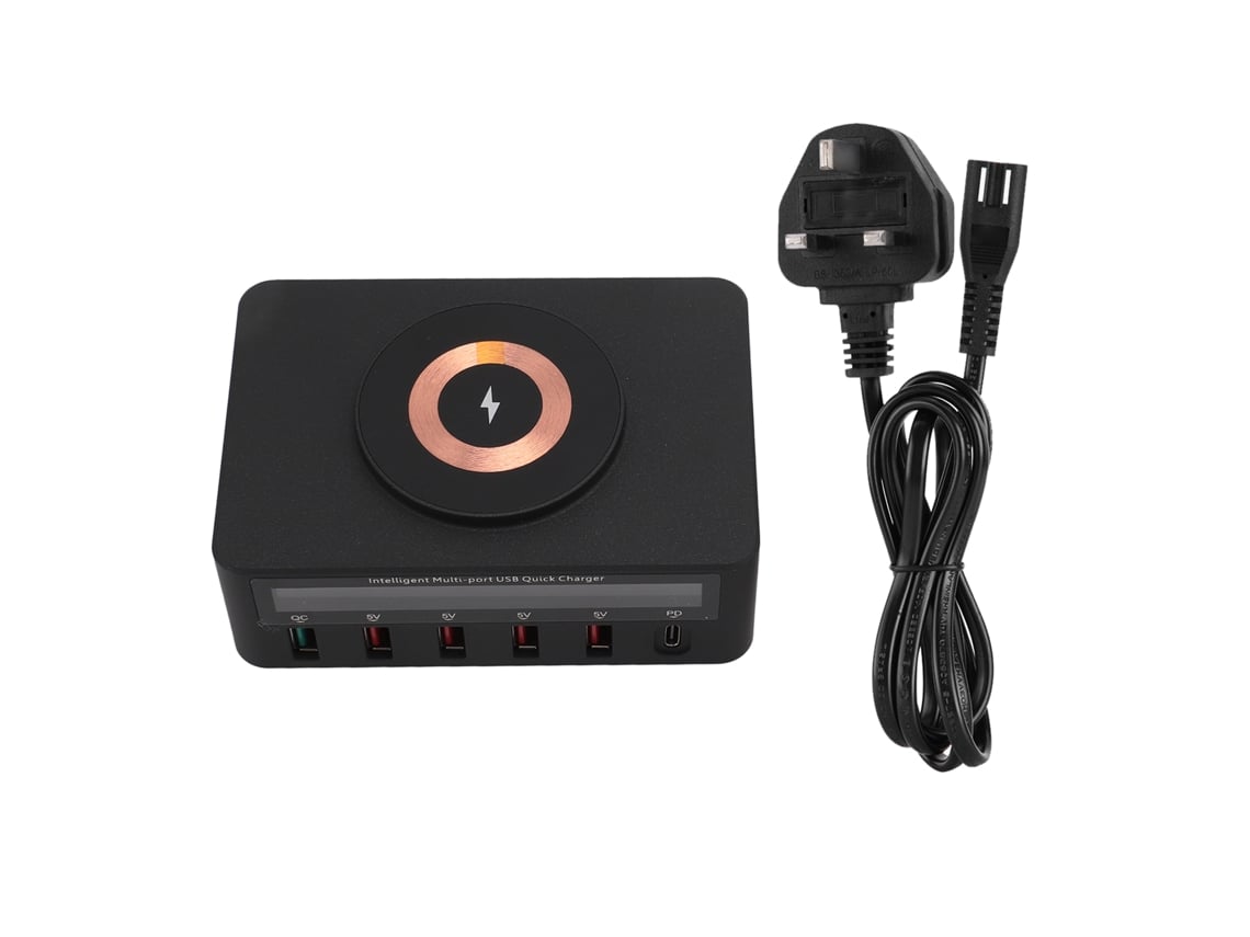 Cargador Inalámbrico (6 Puertos Multifuncional Con Pantalla Digital Magnética)