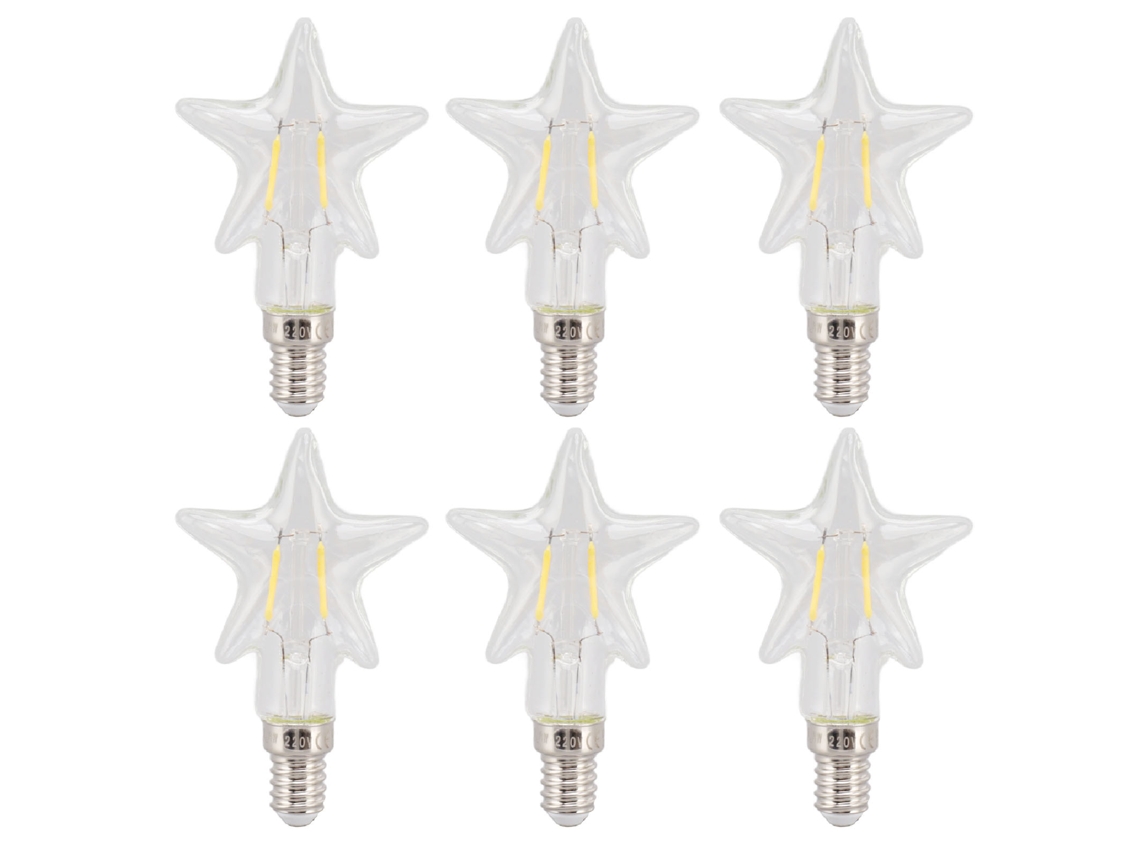2026-bombilla Led E14 Estrella De Cinco Puntas Transparente 2700k 220v 1.8w Protectora De Ojos Decorativa