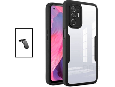 Kit Carcasa Anti-Crash 360 Protection + Soporte Magnético L Safe Driving Coche para Oppo F19 Pro+ 5G PHONECARE Negro