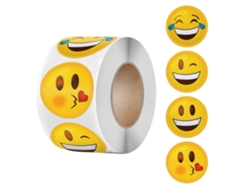 (4 Diseños) 500 Hojas/rollo De Divertidas Pegatinas De Dibujos Animados Con Caras Sonrientes, De 2,5 Cm/1,0 Pulgada De Diámetro.