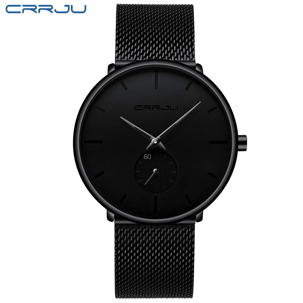 Reloj Para Hombre (negro), Elegante Y Sencillo, De Acero Inoxidable Azul, Ultrafino.