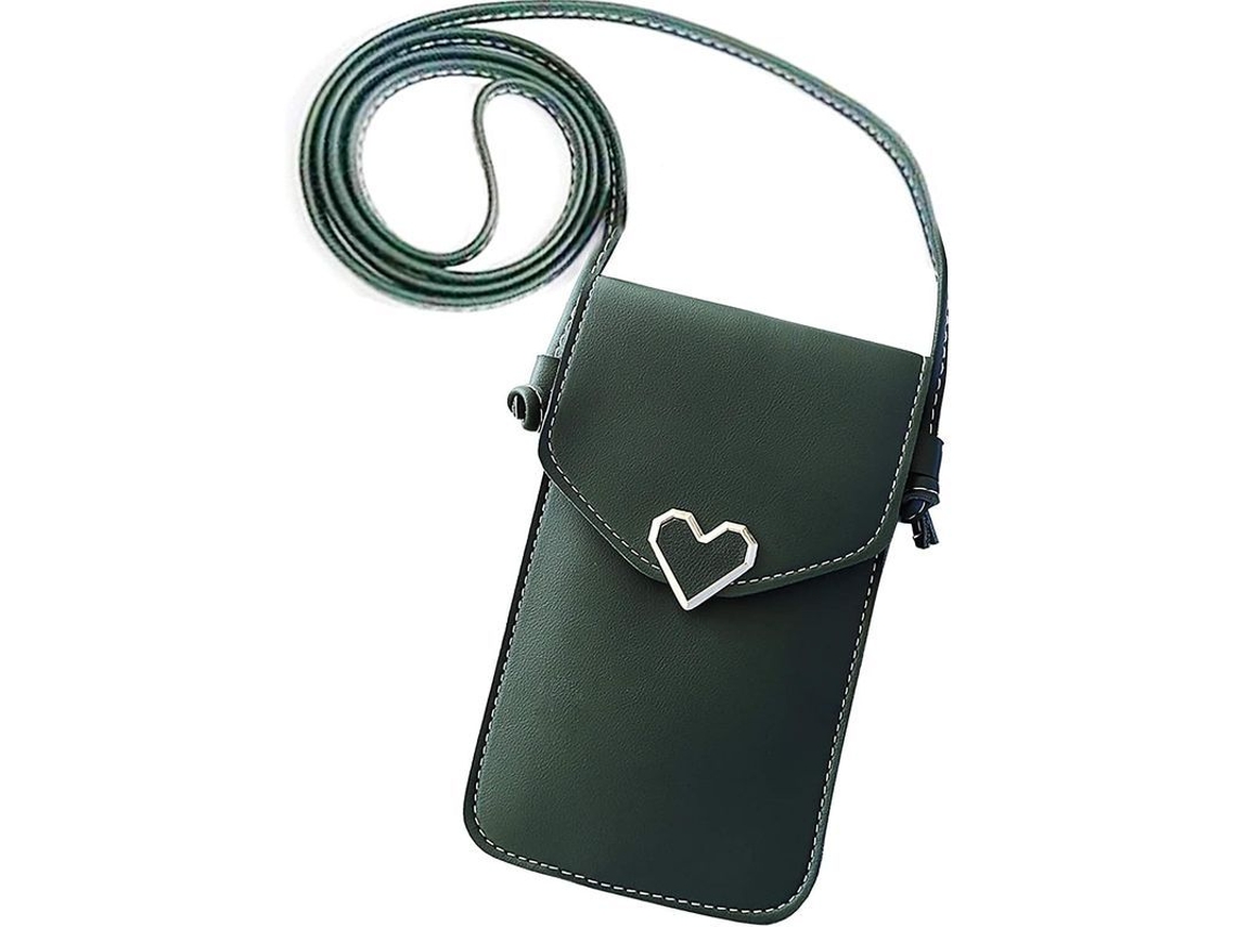 2026-bolsa De Teléfono De Cuero Para Mujer Billetera Pequeña Con Ranura Para Tarjetas Vacaciones Viaje Verde