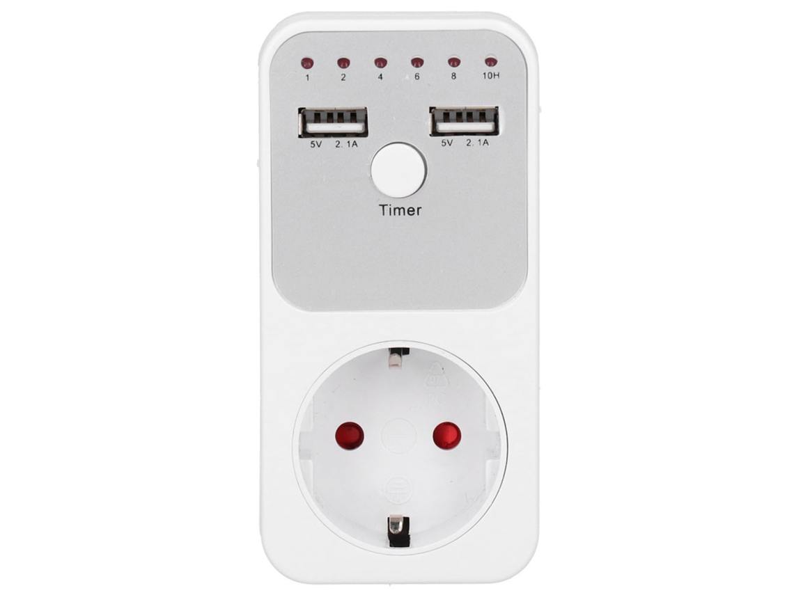 Enchufe Inteligente Con Temporizador Usb Digital Para Cargadores Y Equipos.