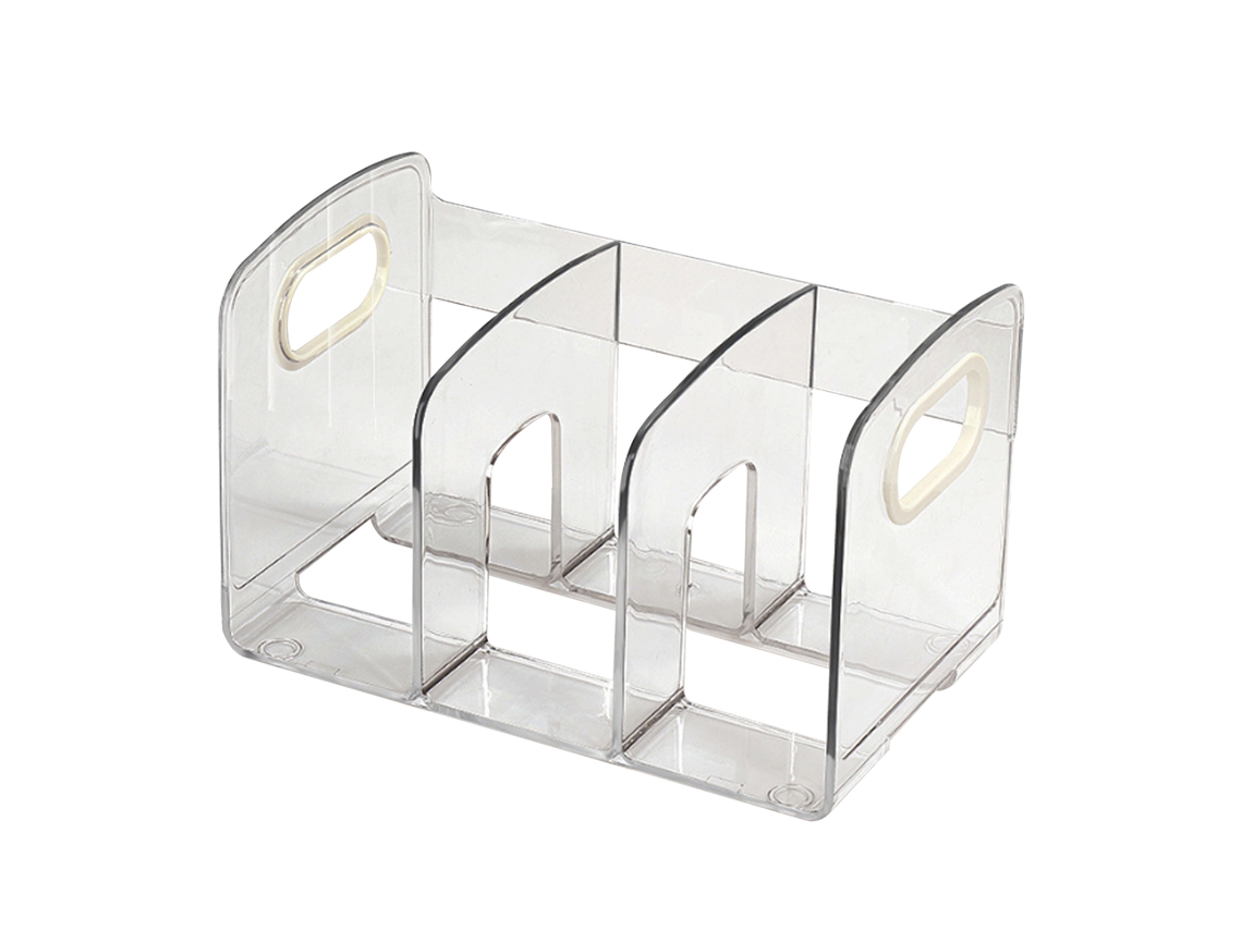 Organizador De Libros De Escritorio Con 3 Compartimentos, Acrílico Transparente, Estantería Para Oficina/estudio.