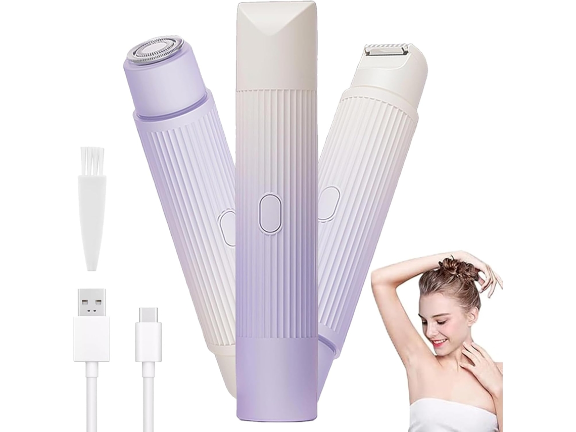 Barbeador Eléctrico Femenino 2 En 1 A Prueba De Agua, Para Cara/asillas/pernas