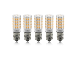 Bombillas LED Rebe E14 de 3 W (paquete de 5), tipo maíz, equivalentes a 30 W, luz blanca cálida de 3000 K, no regulables, clase energética A+.