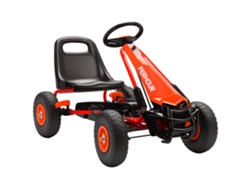 Kart Infantil A Pedales Asiento Ajustable Ruedas Eva Freno Manual Rojo