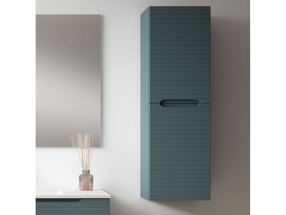 Mueble auxiliar de baño BOREAL 35x27 cm acabado Azul Oceano mate de colgar