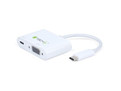 Adaptador TECHLY (USB-C - VGA y USB-C - Blanco)