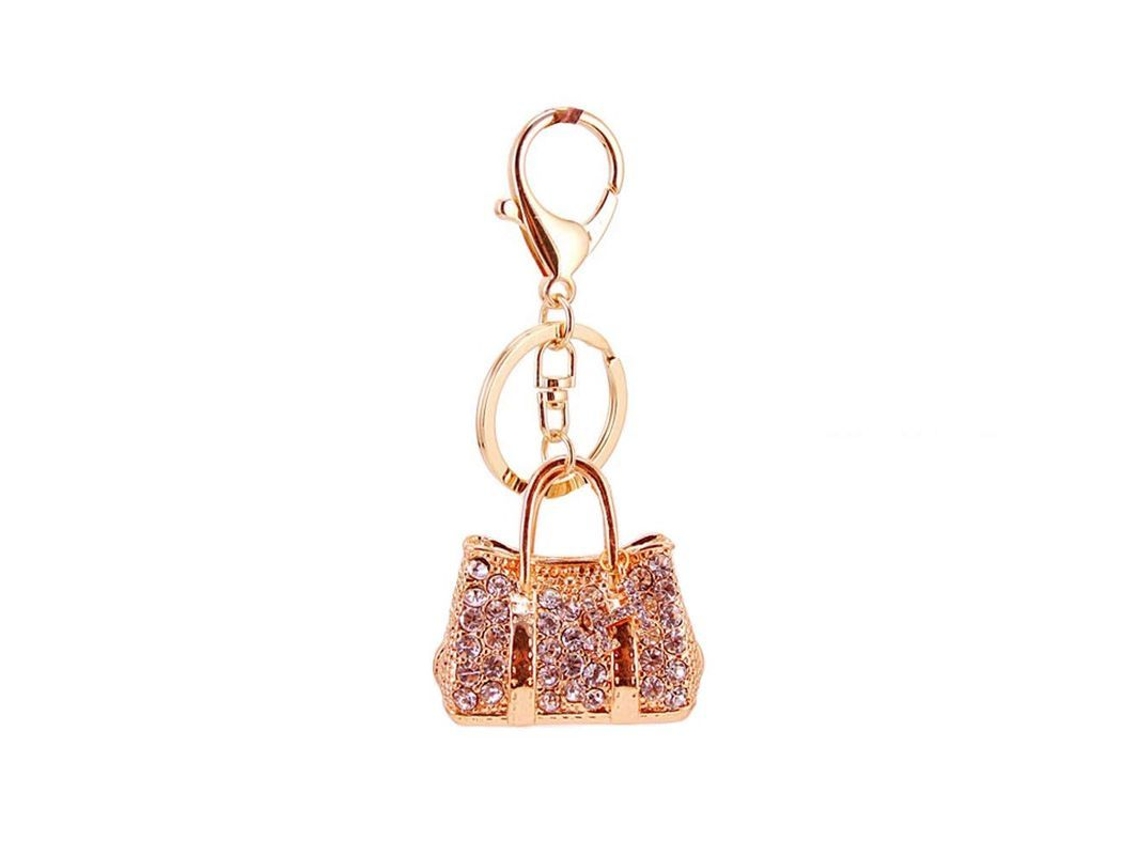 2026rebe-llavero Linjou Con Strass Adorno Para Bolso Coche Bonito Para Damas Chicas (blanco)