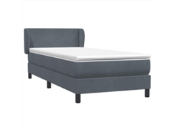 Maison Exclusive - Cama Box Spring Con Colchón Terciopelo Gris Oscuro 80x220 Cm