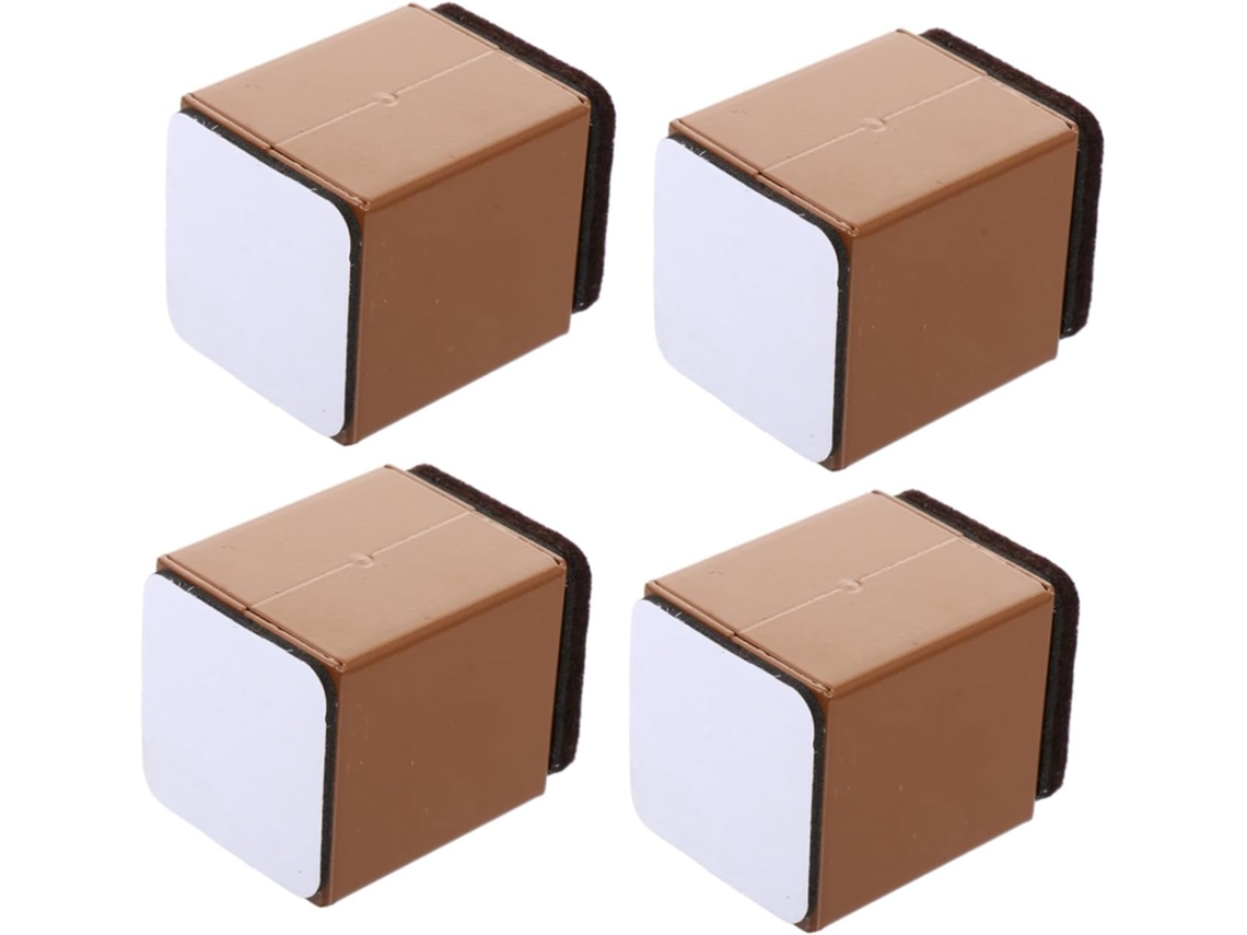 4 Almohadillas Elevadoras Cuadradas Para Muebles De 40x52 Mm (marrón), Color Marrón, Para Las Patas De Los Muebles.