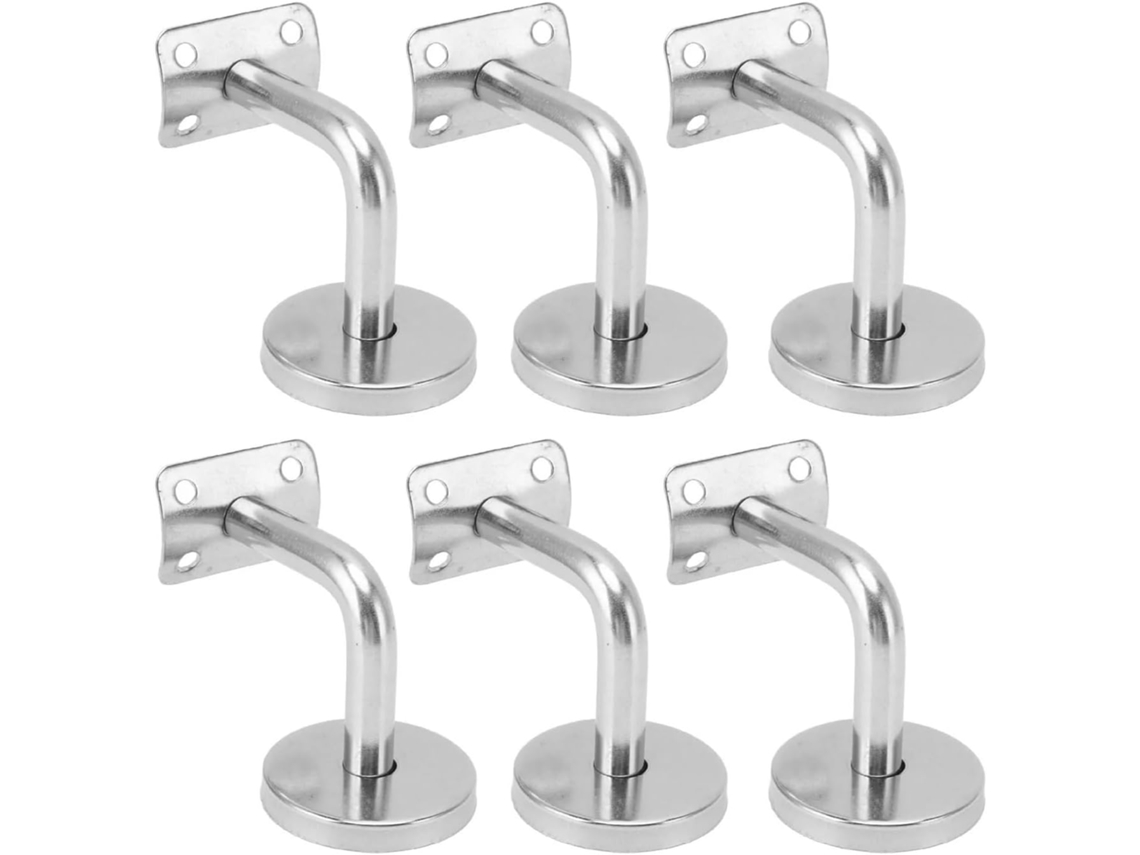 Juego De 6 Soportes Acero Inoxidable 304 Para Pasamanos Pared Con Rodamientos Sólidos Barandillas Escaleras.