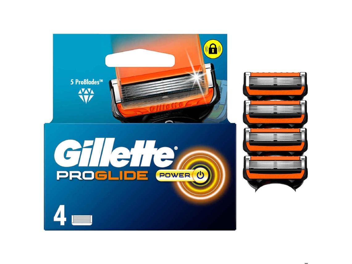 Cuchilla de Afeitar GILLETTE Fusion Proglide Power (4 Unidades)