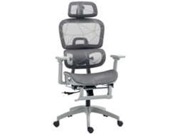 Silla Oficina Ergonómica Malla Ajustable Reposacabezas Gris