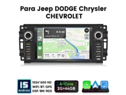 Rádio 9'' Para Jeep Dodge Chrysler Chevrolet 2gb+64gb Android 15 Wifi Junsun Carplay 4 Núcleos