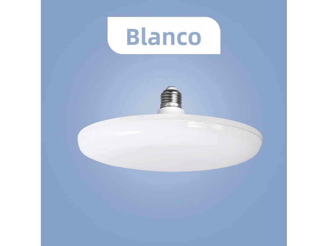 Bombilla LED UFO E27 de alta luminosidad, luz blanca fría, 220 V, de bajo consumo y sin parpadeos. Mdug (blanca, 20 W)