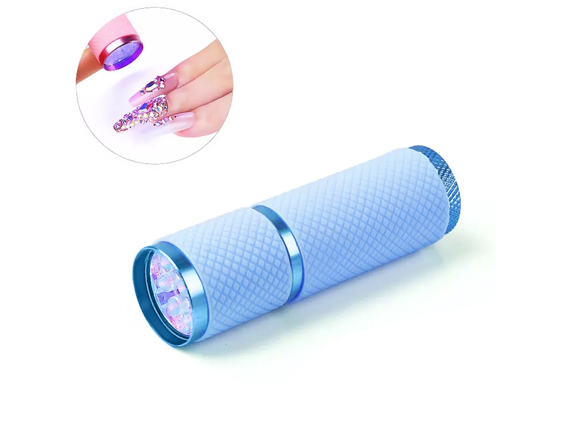 Lámpara portátil para curar uñas con 9 bombillas LED.
