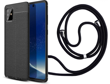 Funda Samsung Note 10 lite Rugged Leather con Collar Negro