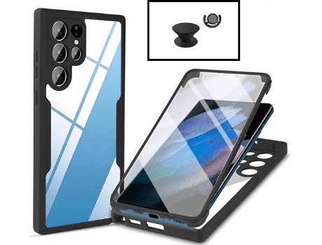 Kit Carcasa + 1 HandHolder + 1 Soporte Samsung Galaxy S22 Ultra 5G G4M Negro