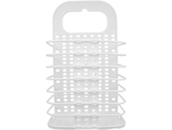 Cesto De Ropa Pequeño Plegable Para Colgar En La Pared, Color Blanco, Tamaño Compacto Para Almacenamiento.