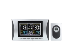 Termómetro higrómetro digital LCD TS-102G con visualización de temperatura, humedad, calendario y hora.