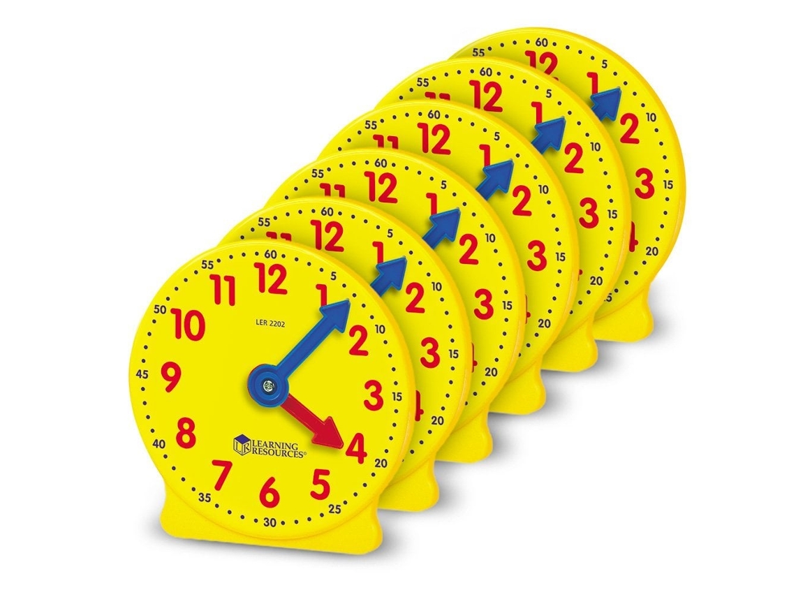 Reloj educativo Learning Resources Mini relojes grandes (6 piezas)
