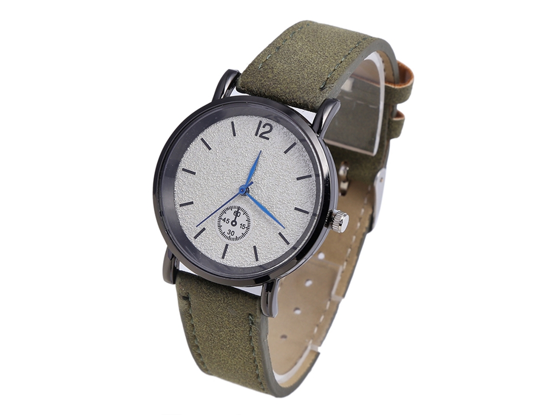 Reloj De Pulsera De Cuarzo Para Mujer Zhoulianfa Zlf0285 Con Correa De Piel Sintética Verde, Diseño Redondo Sencillo.