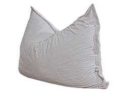 Puf En Terciopelo Acanalado Desenfundable Gris Claro 180 X 140 Cm
