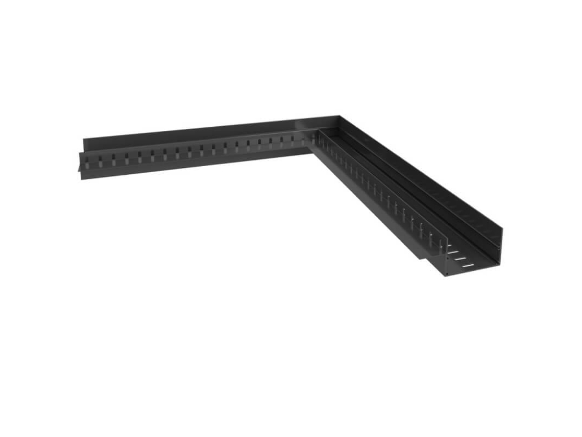 Perfil lineal de aluminio Renoplast® Renodrain | Suelo ventilado | Esquina exterior de 90° Grafito