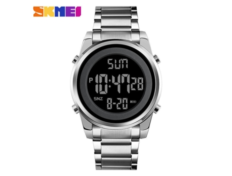 Reloj digital para hombre Relojes de pulsera con correa de acero inoxidable para hombre-plateado LUUCOZK