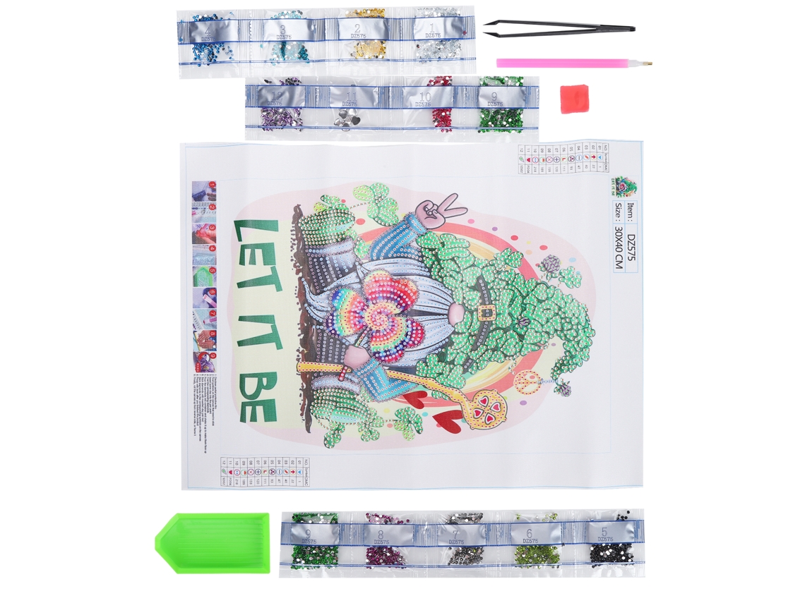 Kit De Pintura De Diamantes 5d Diy Con Gemas Redondas, Decorativo Para Sala De Estar Y Dormitorio Dz575