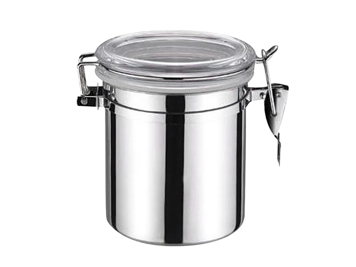 Recipiente Hermético De Acero Inoxidable Para Almacenar Alimentos, 1200 Ml, Con Tapa Transparente.
