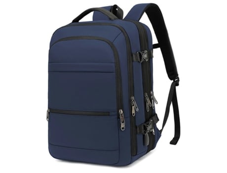 Mochila Mochila Simple De Carga USB para Hombres Y Mujeres Mochila Impermeable para Computadora-Azul
