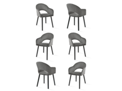 Sillas De Comedor Goeurvant 1316(pack De 6, Gris Oscuro, Terciopelo)