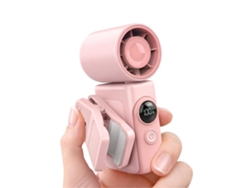 Mini Ventilador 2 En 1, De Mano Y Con Clip, 13000 Rpm Con Pantalla Led (rosa)