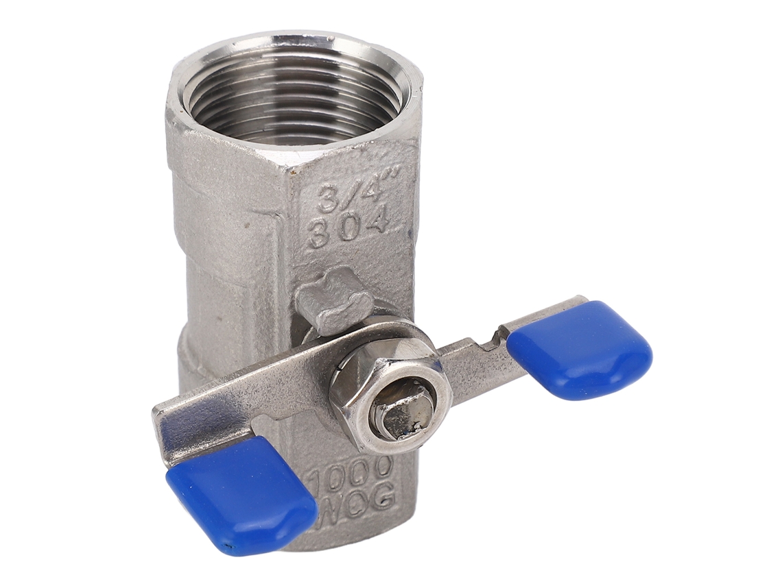Válvula de bola de paso total de 3/4 de pulgada, rosca hembra, acero inoxidable, 1000 psi