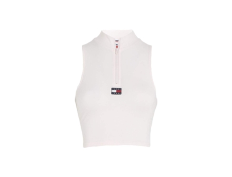 Camiseta sin Mangas TOMMY JEANS Algodón para Mujer (M - Blanco)