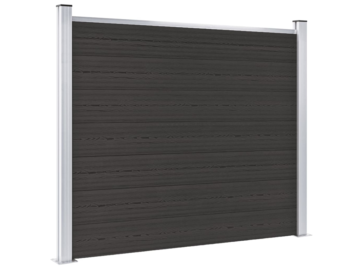 Panel de valla 180x146 cm Wpc Negro Wsd327259 Lovely Home