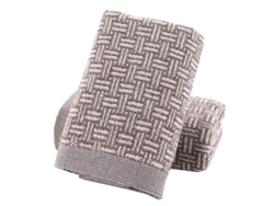 2026-33232-set De 2 Toallas De Algodón De Patrón Cuadriculado Absorbentes Suaves Para Baño 34x74 Cm (marrón)