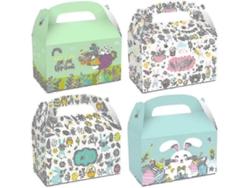 Juego de 12 cajas de regalo de Pascua con huevos de conejito y cesta de Pascua. Hengjian