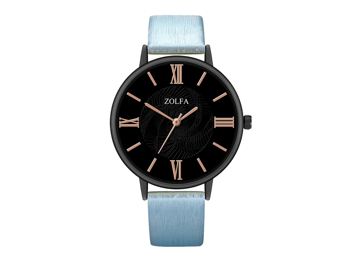 Reloj De Pulsera Analógico De Cuarzo Con Esfera Redonda Para Hombre Y Mujer, Color Azul.