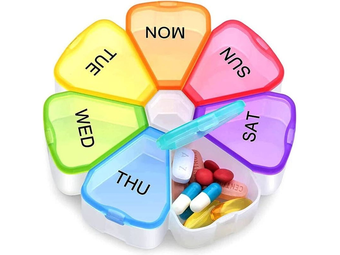 Organizador Semanal Grande Para Medicamentos, Caja Portátil De 7 Días Para Vitaminas, Aceite De Hígado De Bacalao Y Suplementos.